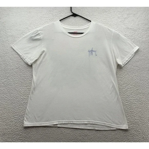 Guy Harvey T-Shirt Womens Large L Everglades Manatee Dolphin Birds Palms Fishing - Picture 2 of 11